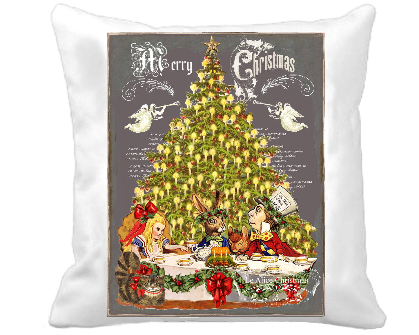 #101 ALICE AUTOUR DU SAPIN DE NOËL L'HEURE DU THÉ AVEC LE CHAPELIER FOU LE LAPIN BLANC - NOËL