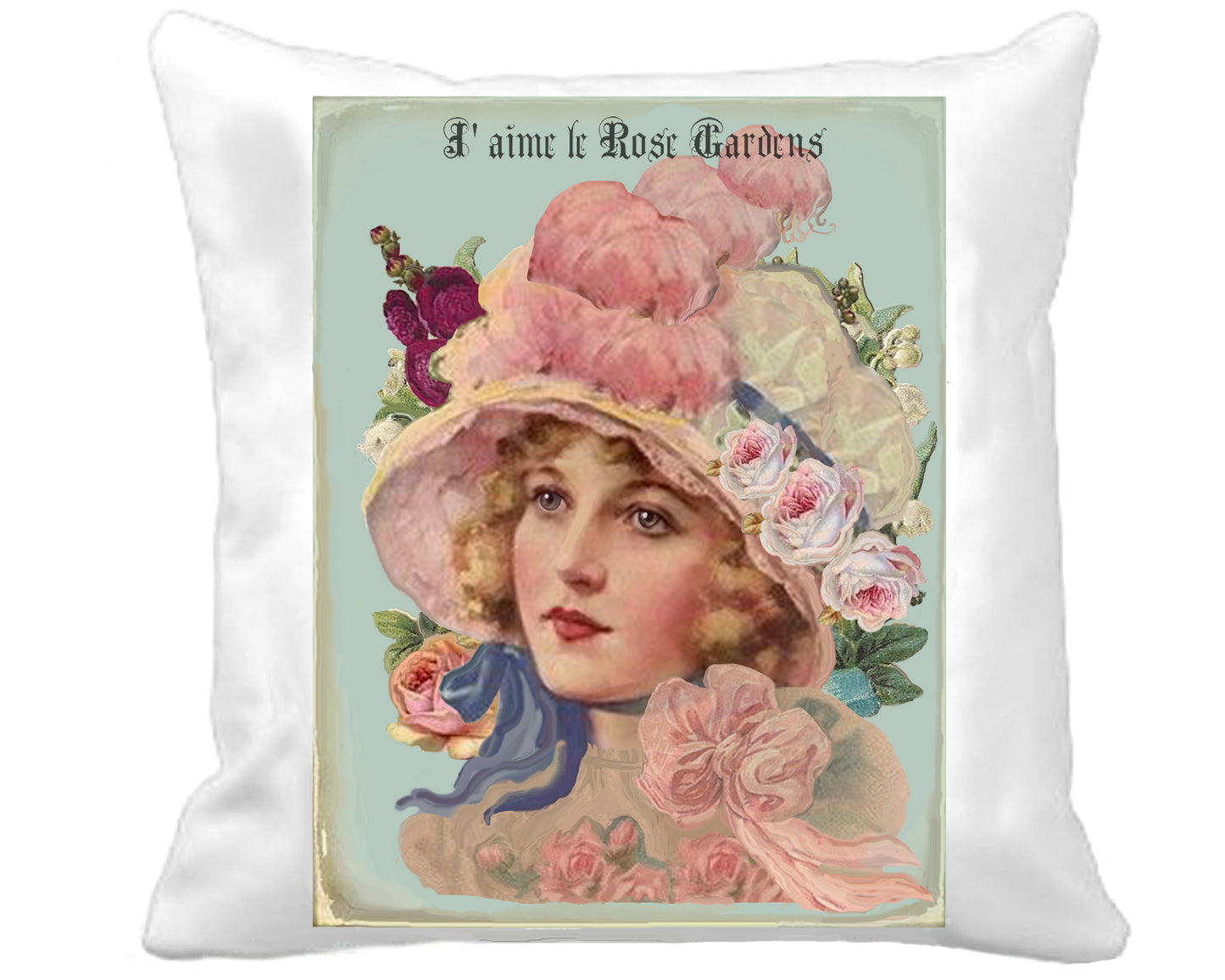 #88 BEAUTIFUL VICTORIAN GIRL IN BONNET WITH ROSES - BEAUTIFUL SHABBY IMAGE