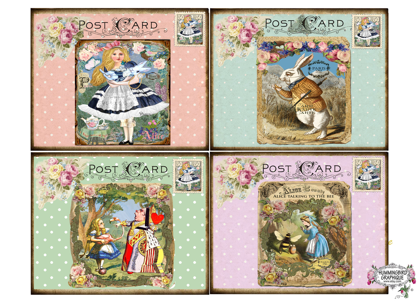 #1109 CHARMANTES CARTES POSTALES D'ALICE AU PAYS DES MERVEILLES - ALICE AU PAYS DES MERVEILLES