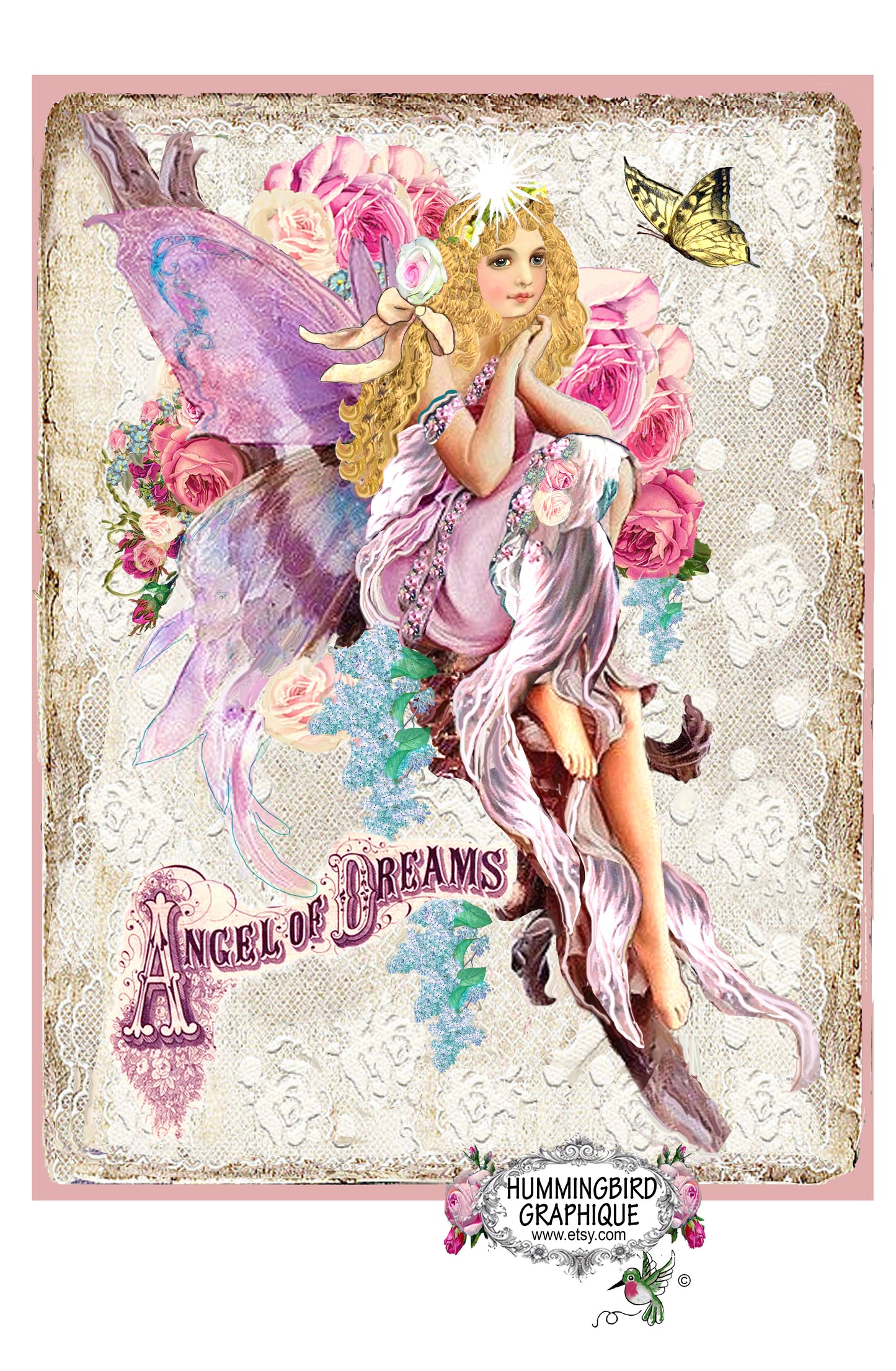 #1140 BEAUTIFUL ANGEL OF MY DREAMS - BEAUTIFUL SHABBY IMAGE