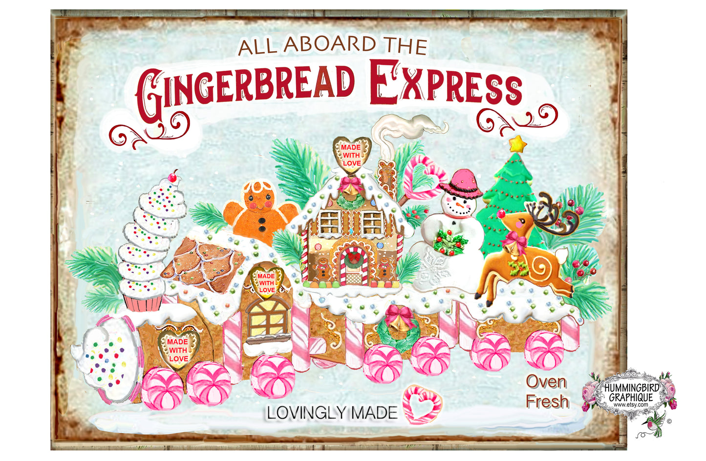 #1149 ALL ABOARD THE GINGERBREAD EXPRESS TRAIN - CHRISTMAS