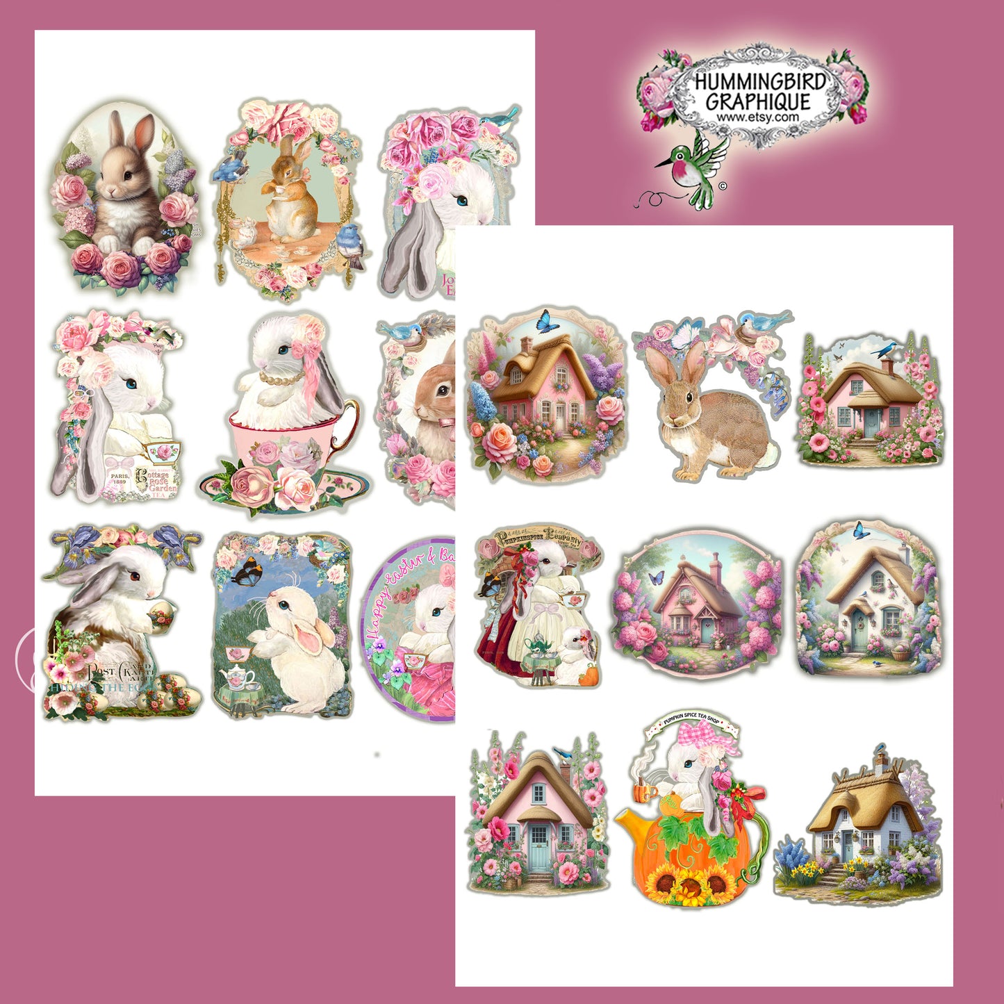 #1251 LAPINS DANS MON JARDIN DE CHALET - COUPES FUSSY