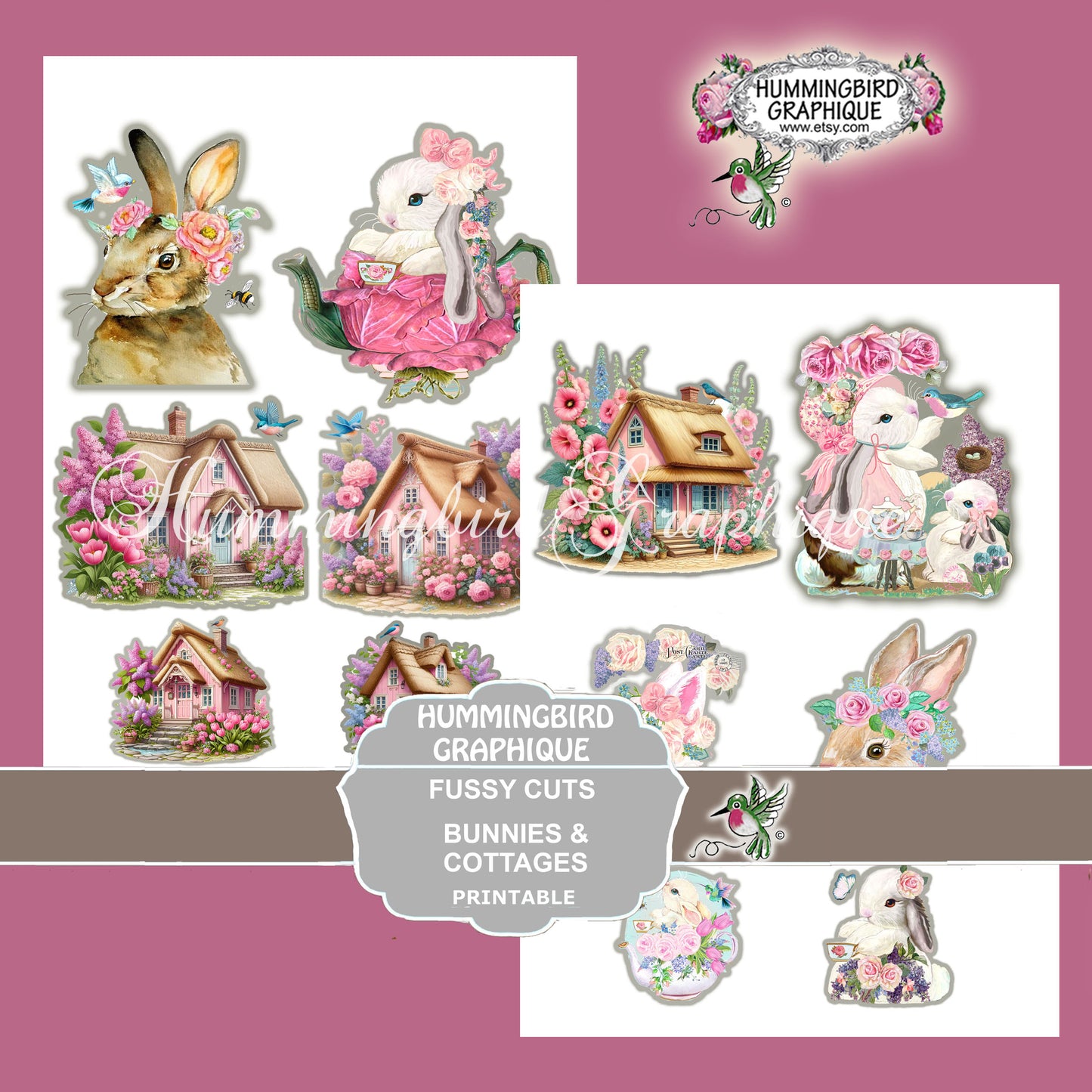 #1251 LAPINS DANS MON JARDIN DE CHALET - COUPES FUSSY