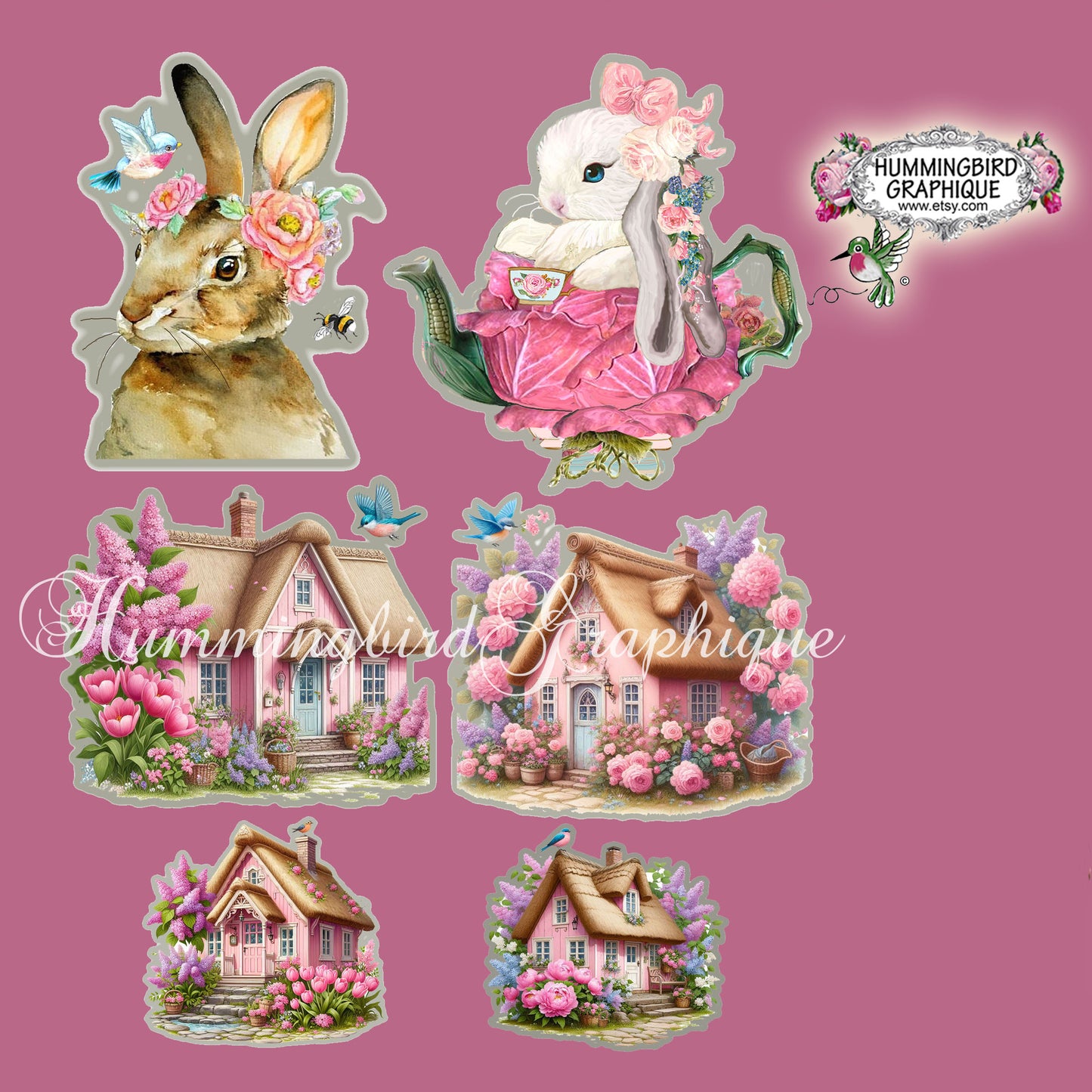 #1251 LAPINS DANS MON JARDIN DE CHALET - COUPES FUSSY