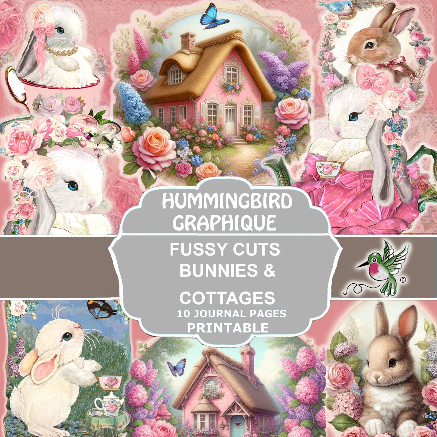 #1251 LAPINS DANS MON JARDIN DE CHALET - COUPES FUSSY
