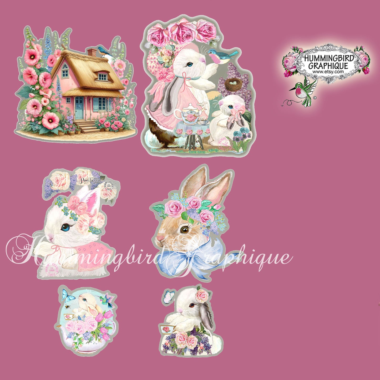 #1251 LAPINS DANS MON JARDIN DE CHALET - COUPES FUSSY