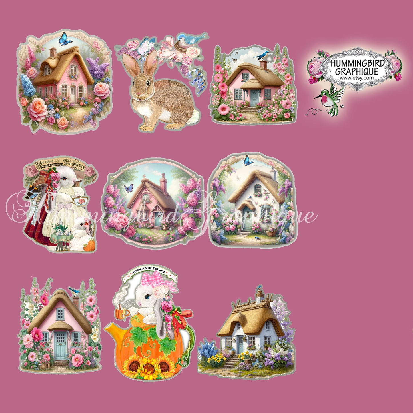 #1251 LAPINS DANS MON JARDIN DE CHALET - COUPES FUSSY