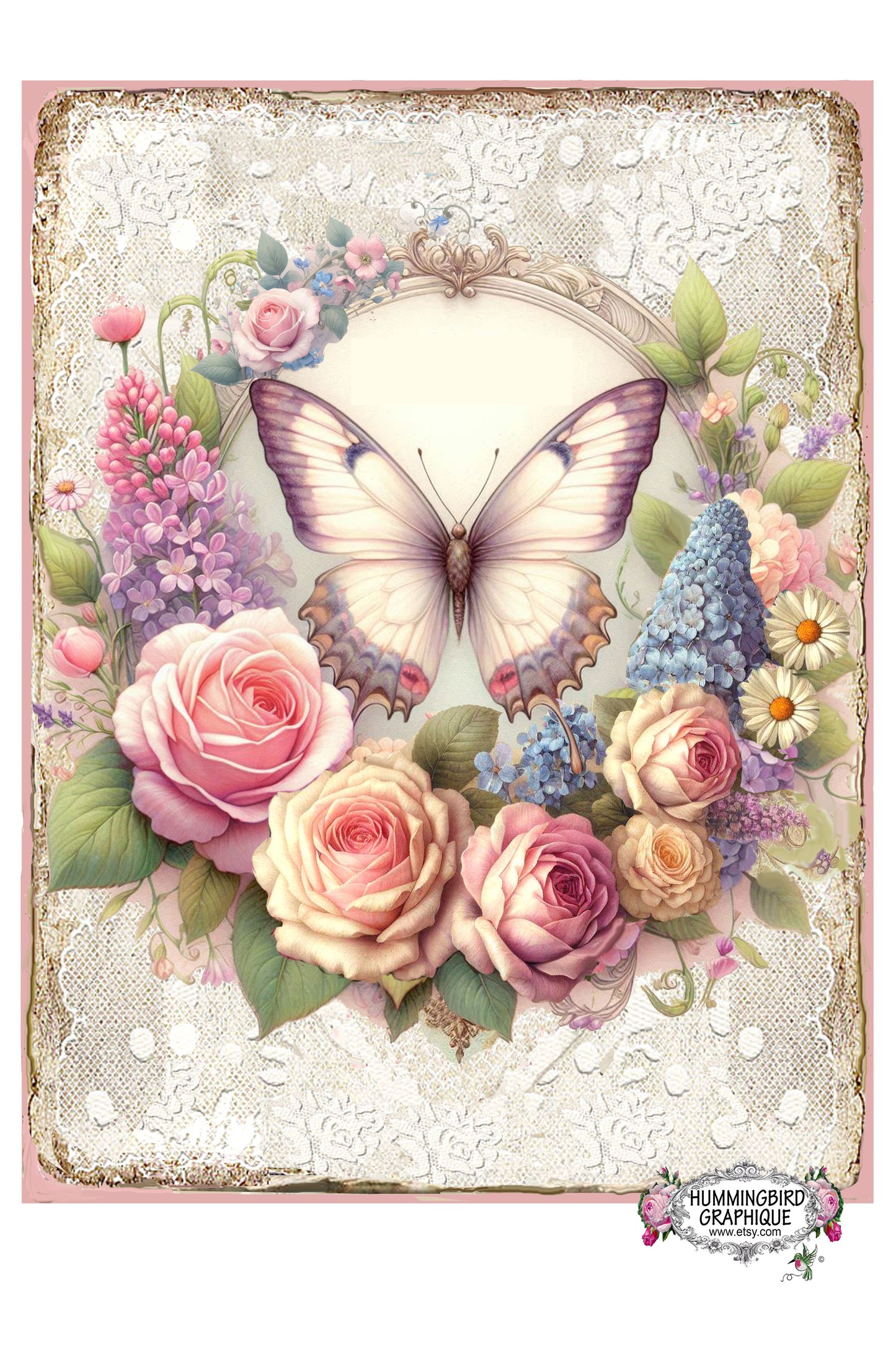 #1261 BEAUTIFUL LACE BUTTERFLY - Beautiful Shabby Image