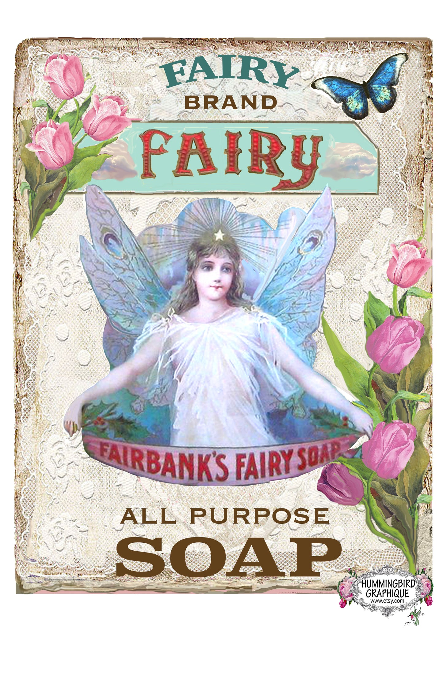#208 FAIRY BRAND ALL PURPOSE SOAP GRAIN SACK SIGN - COUNTRY IMAGE