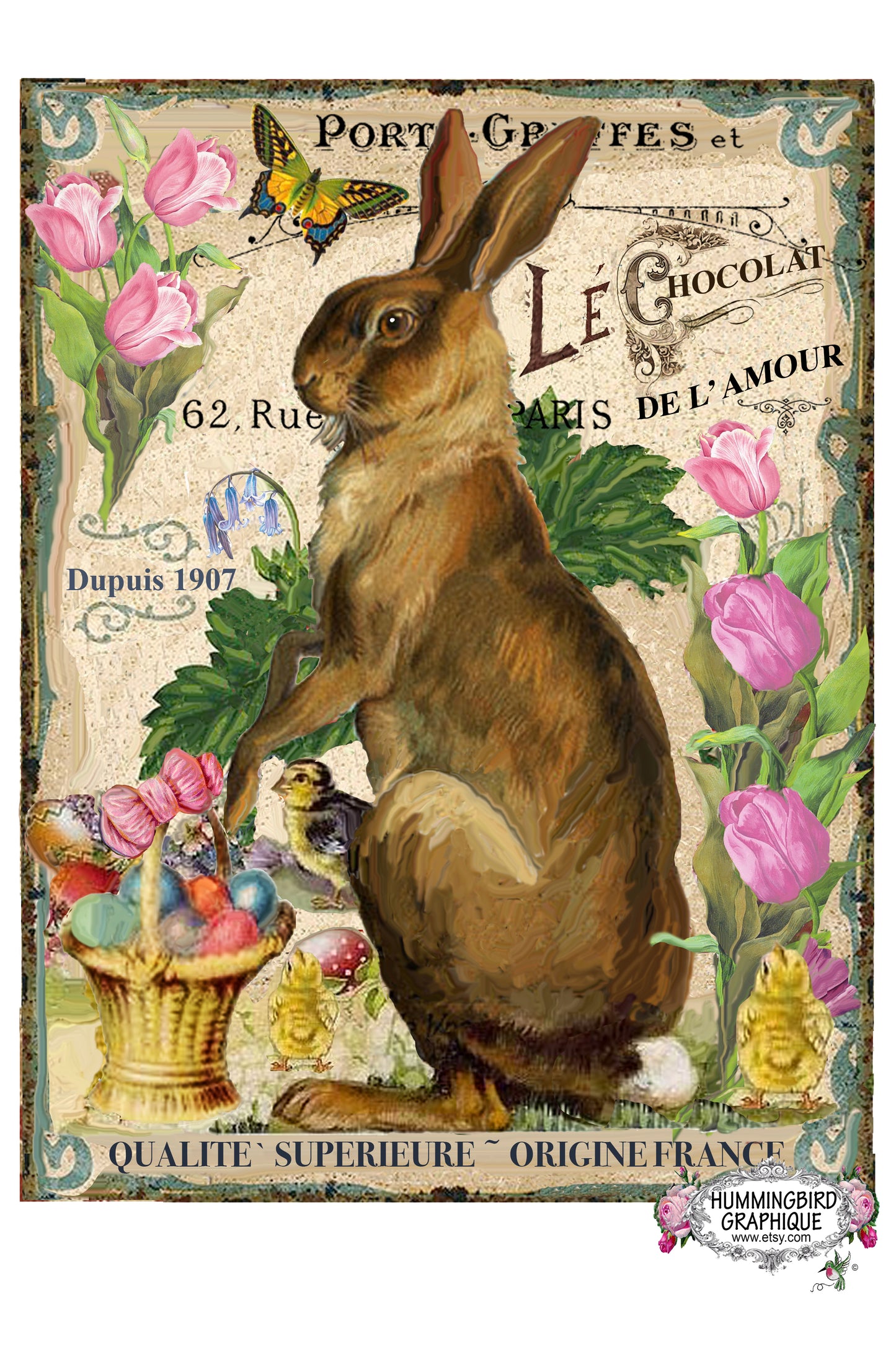 #210 LAPIN ANTIQUE DE CAMPAGNE - LAPINS