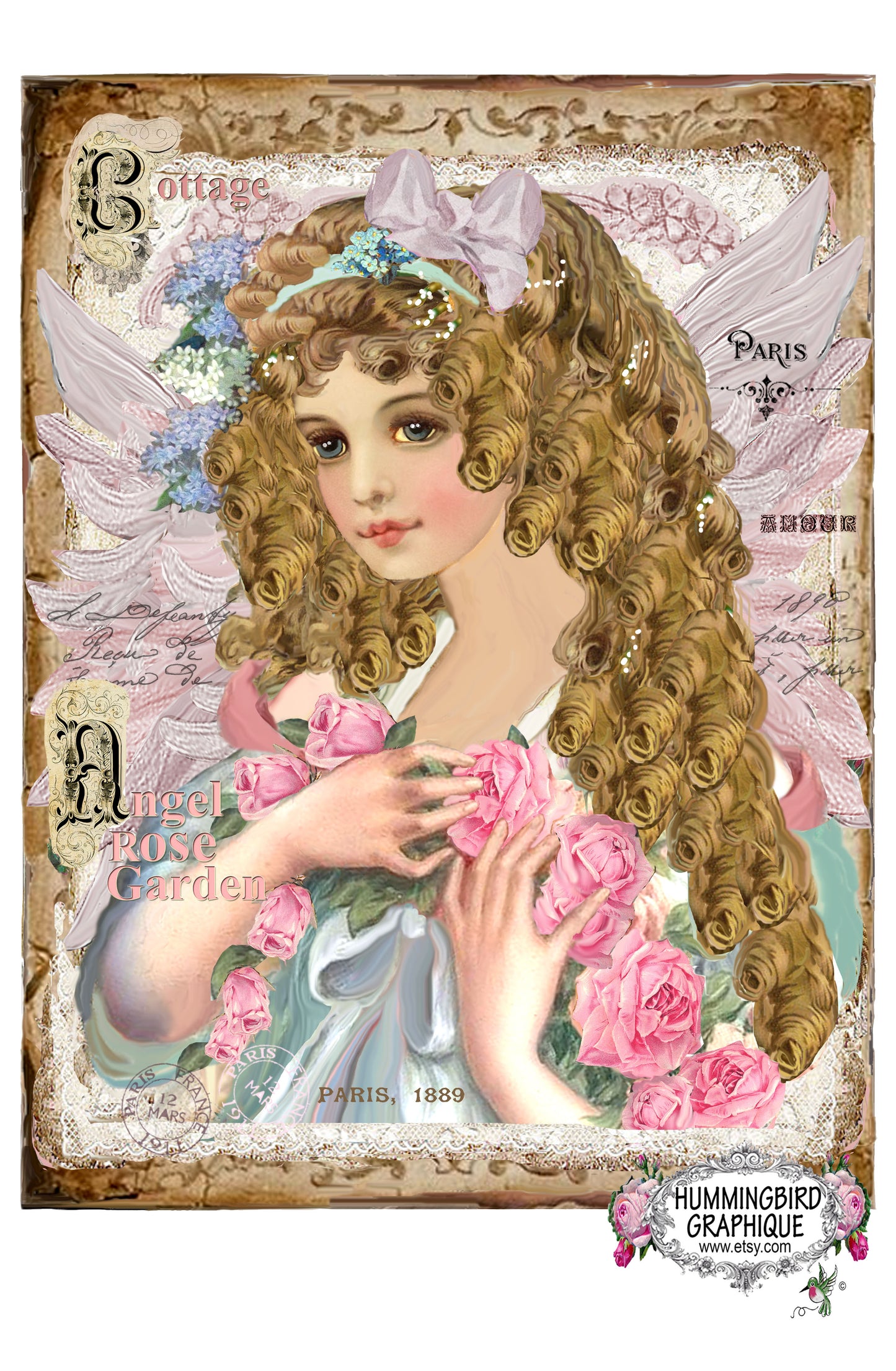 #377 BEAUTIFUL COTTAGE ROSE GARDEN - BEAUTIFUL SHABBY IMAGE