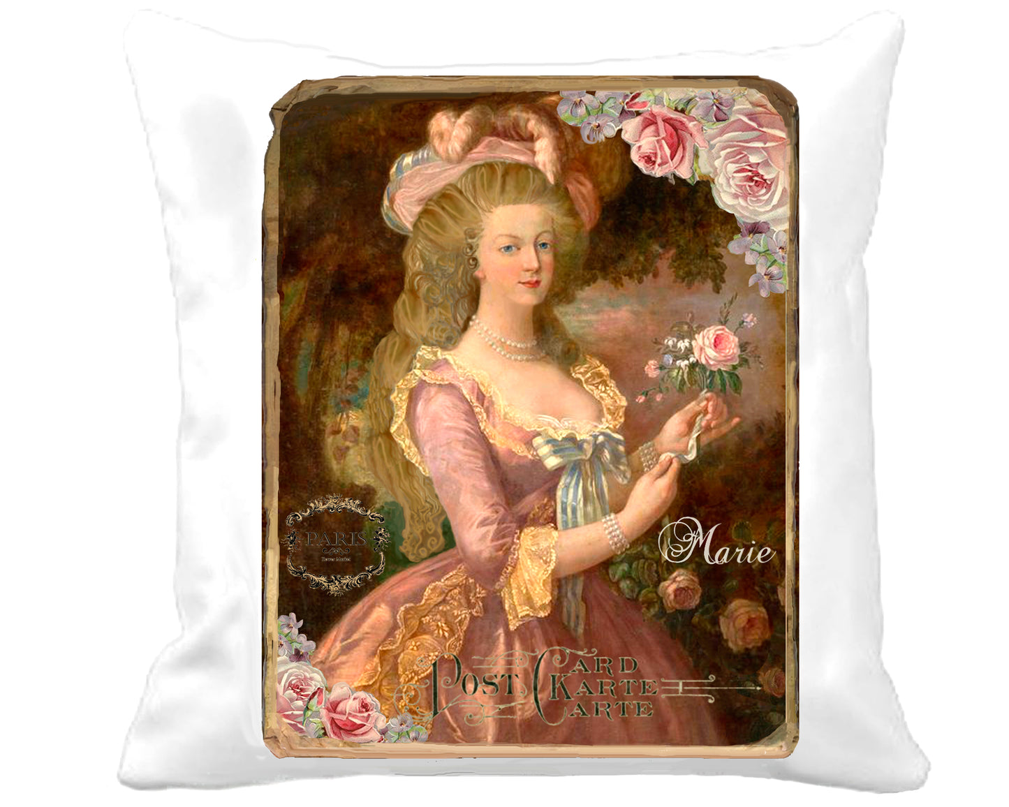 #91 BEAUTIFUL MARIE ANTOINETTE WITH ROSE- BEAUTIFUL SHABBY IMAGE