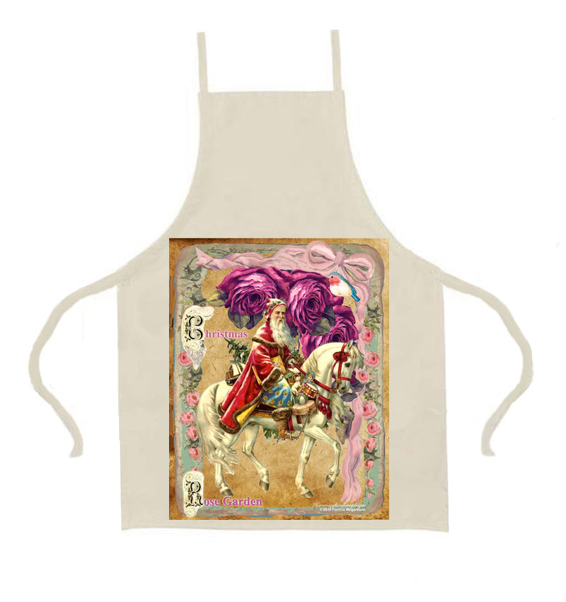 #545 CHRISTMAS ROSE GARDEN WITH BEAUTIFUL SANTA AND HORSE - CHRISTMAS