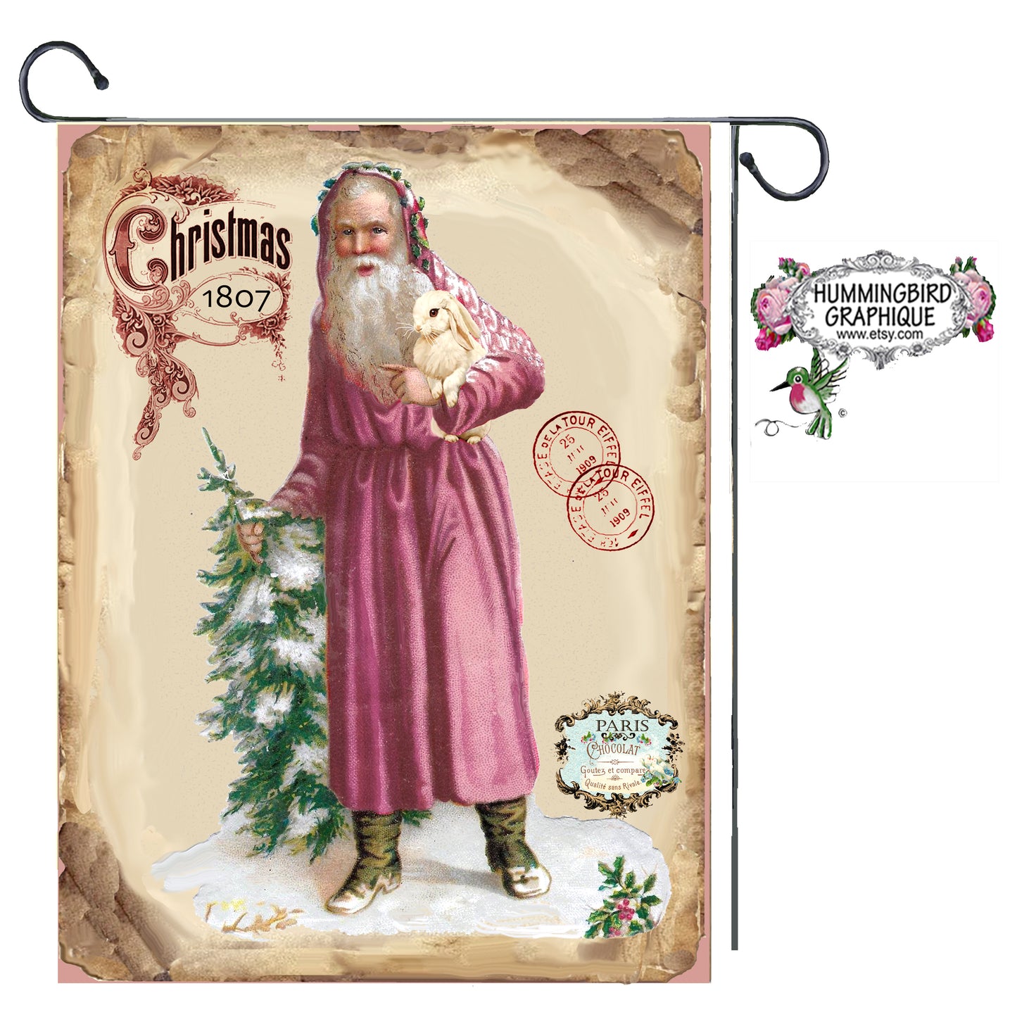 #153 OLD WORLD SANTA WITH BUNNY - CHRISTMAS