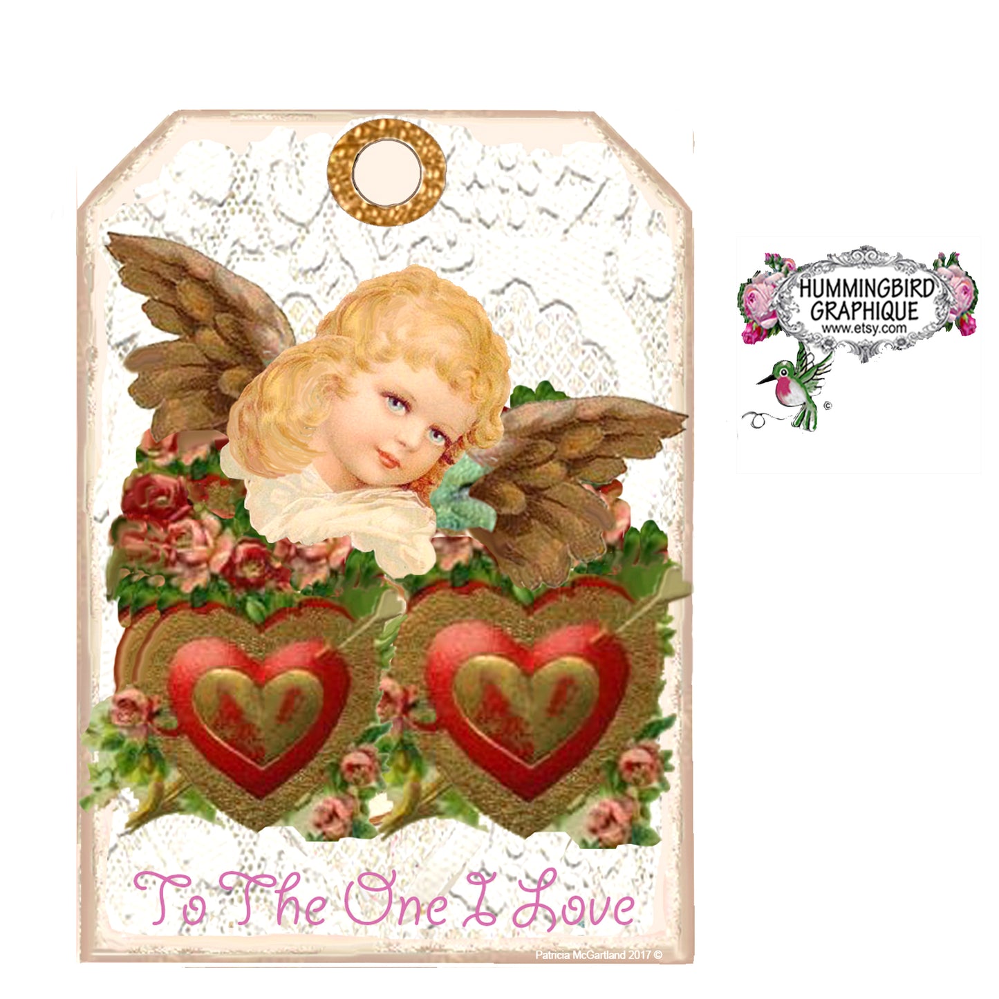 #204 BEAUTIFUL VALENTINE TAGS - BEAUTIFUL SHABBY IMAGE