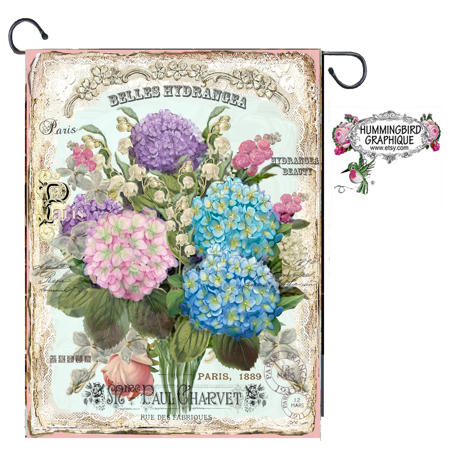 #302 BEAUTIFUL ENCHANTING HYDRANGEA - BEAUTIFUL SHABBY IMAGE