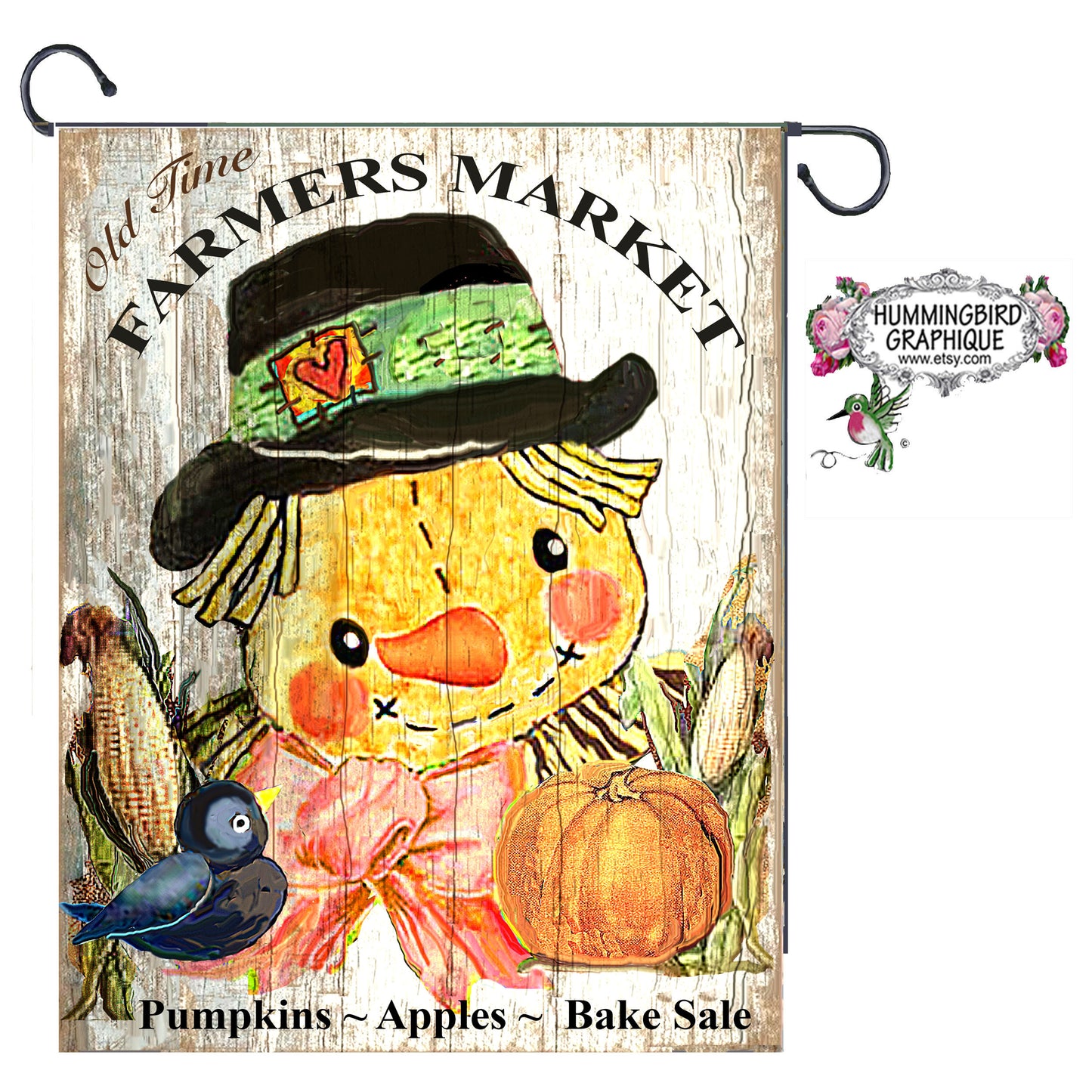 #307 OLD TIME FARMERS MARKET SCARECROW - COUNTRY IMAGE