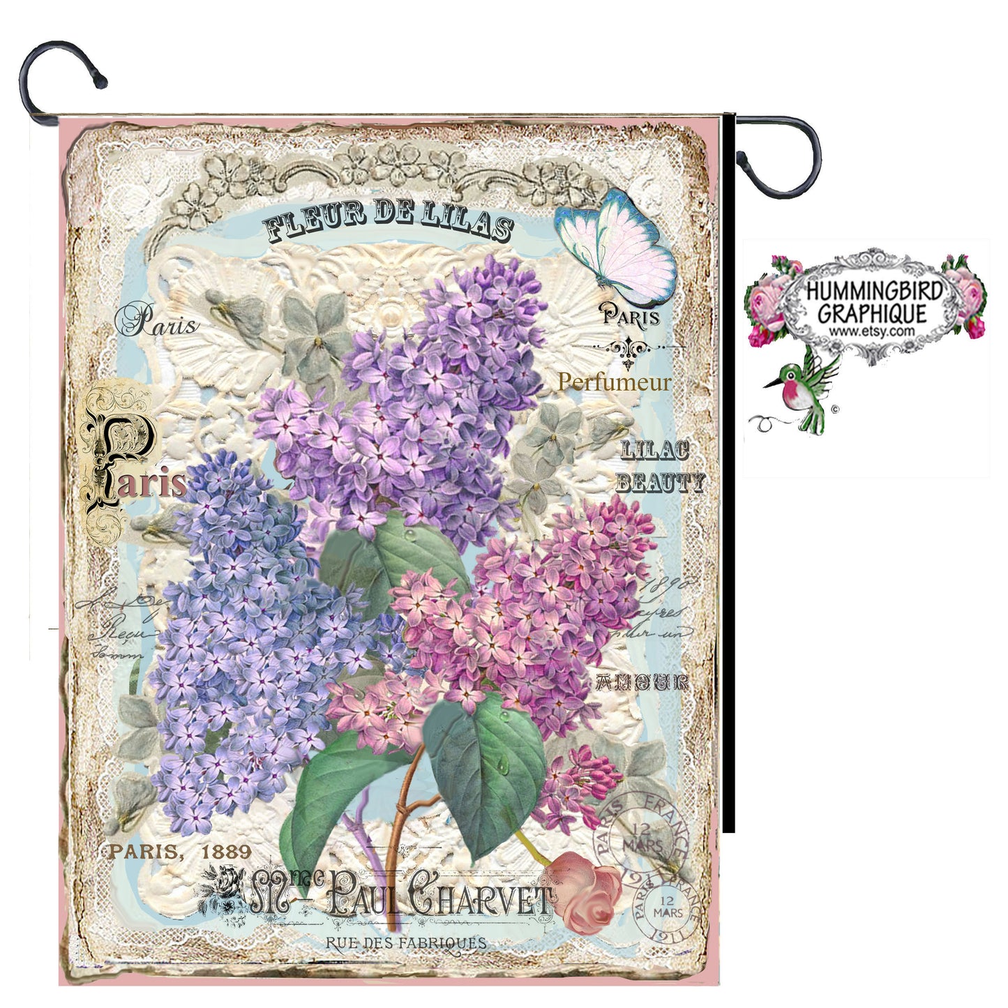 #309 BEAUTIFUL COTTAGE LILACS- BEAUTIFUL SHABBY IMAGE