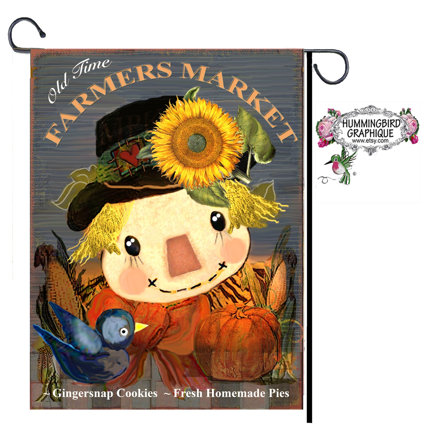 #346 OLD TIME FARMERS MARKET SCARECROW - COUNTRY IMAGE