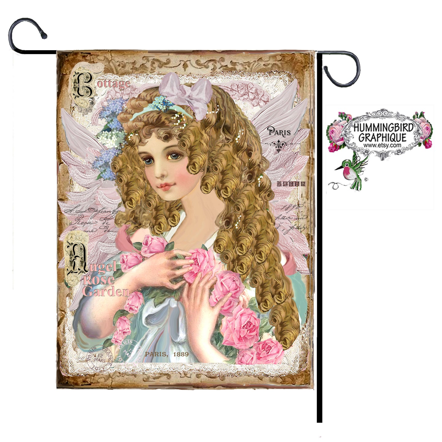 #377 BEAUTIFUL COTTAGE ROSE GARDEN - BEAUTIFUL SHABBY IMAGE