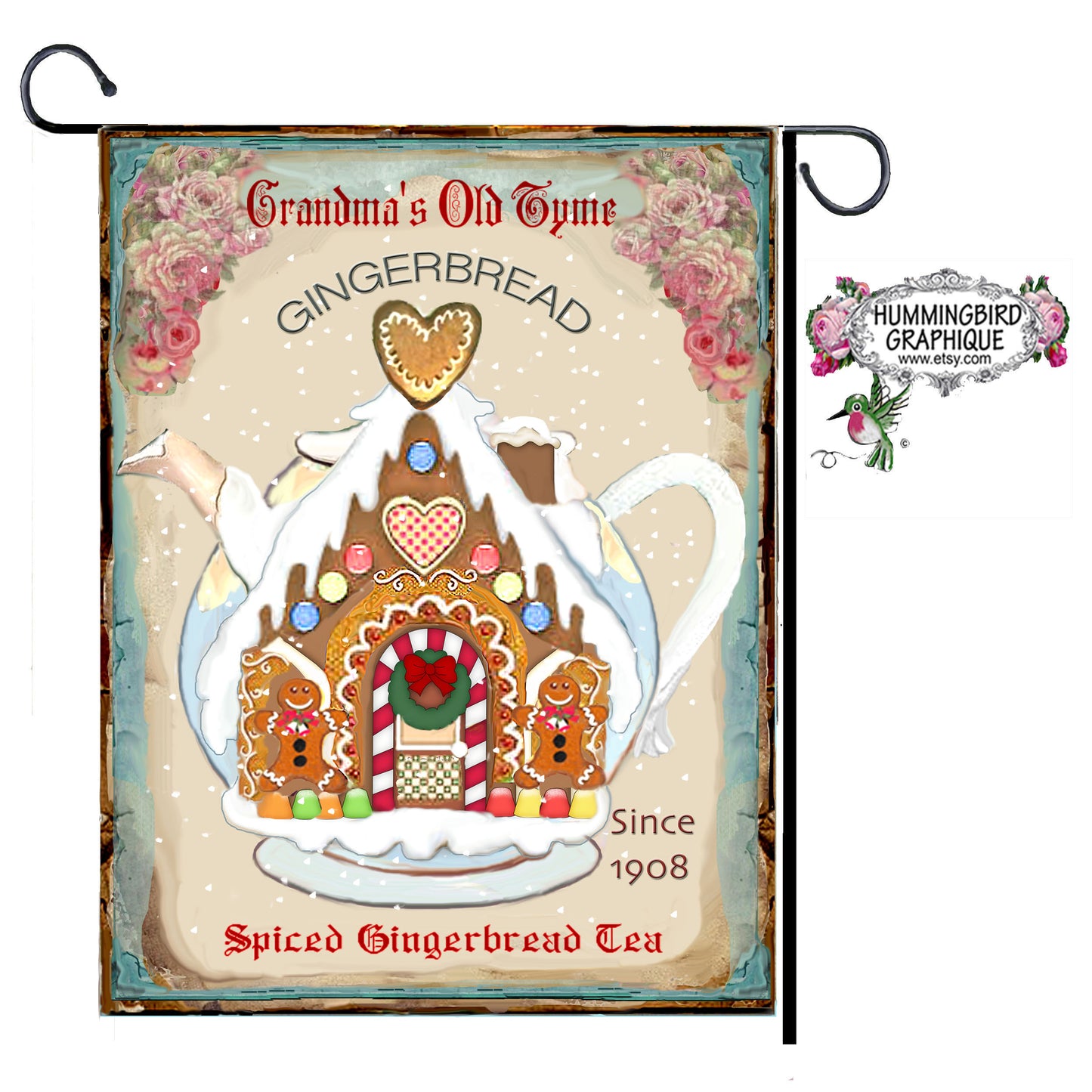 #390 GRANDMA'S OLD SPICE GINGERBREAD TEAPOT - CHRISTMAS