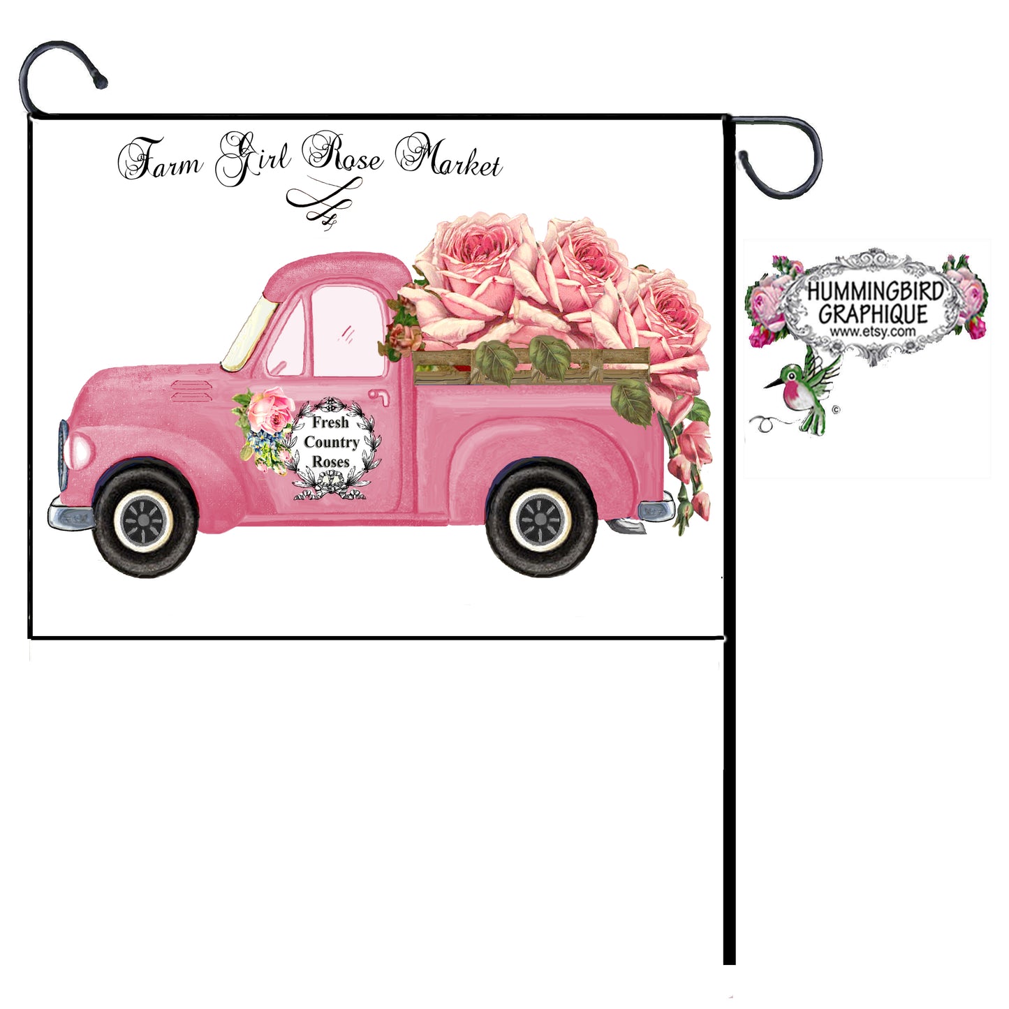 #415 FARM GIRL ROSE MARKET TRUCK - COUNTRY IMAGE