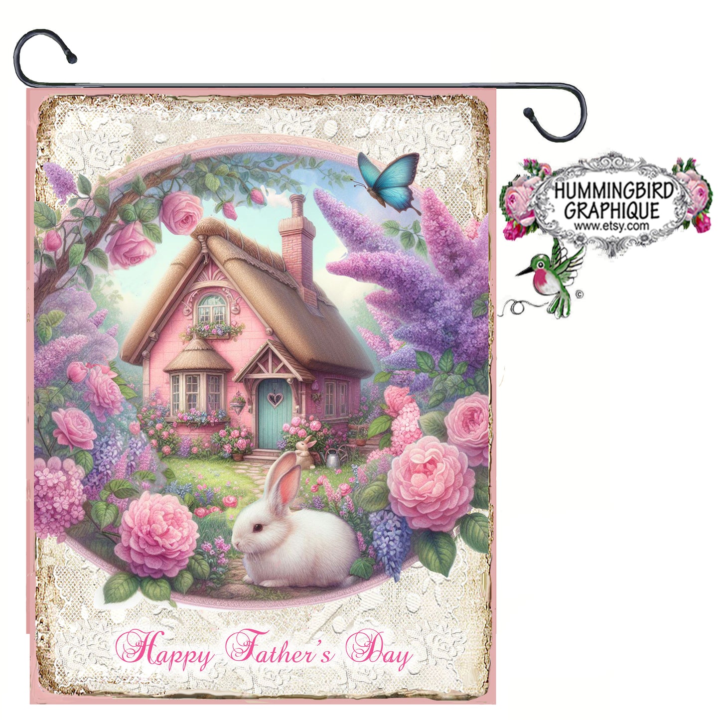 #1249 BEAUTIFUL PINK COTTAGE ROSE GARDEN - BEAUTIFUL SHABBY IMAGE