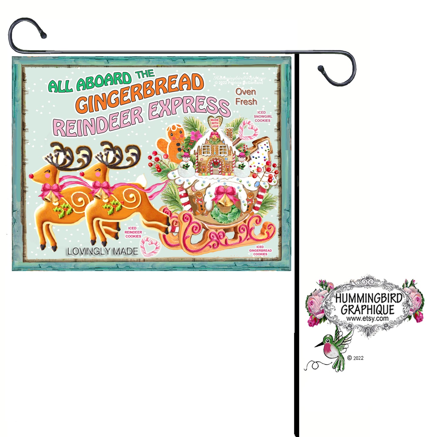 #1123 ALL ABOARD THE REINDEER EXPRESS SIGN - CHRISTMAS