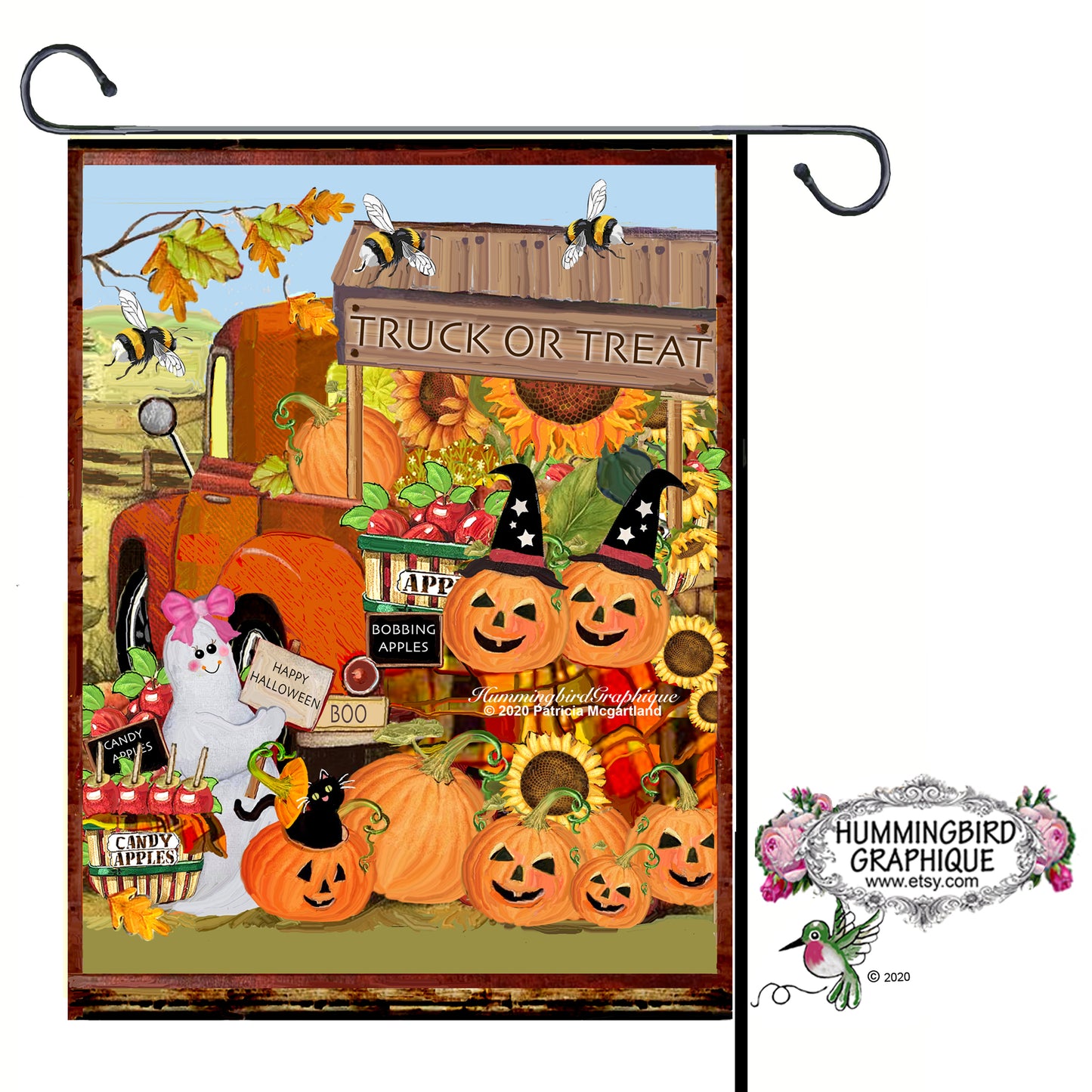 #689 CAMION OU CAMION À FRIANDISES AVEC LANTERNES GOBLIN JACKO POMMES D'ACCOUCHEMENT - RÉCOLTE D'AUTOMNE
