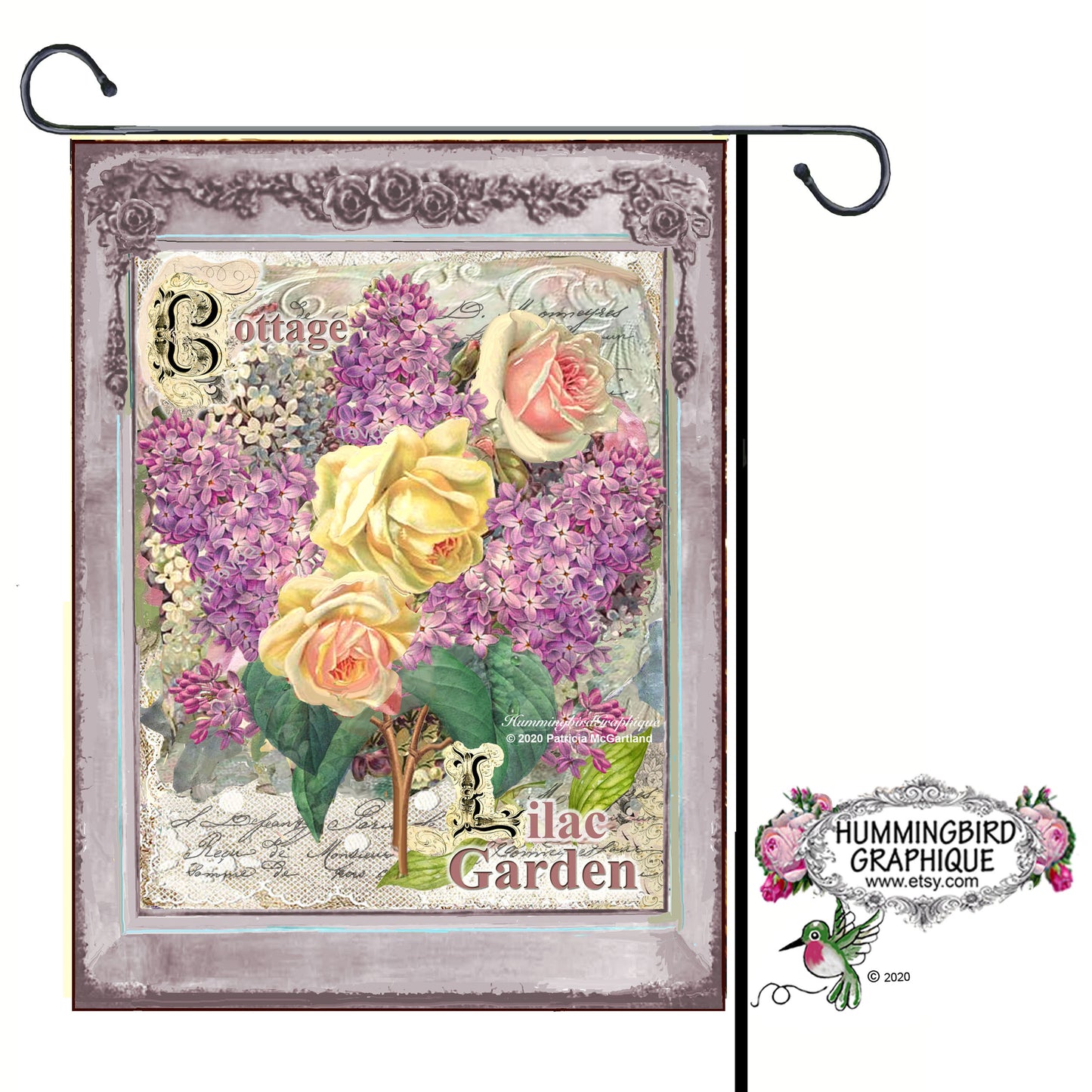 #695 BEAUTIFUL COTTAGE LILAC GARDEN - BEAUTIFUL SHABBY IMAGE