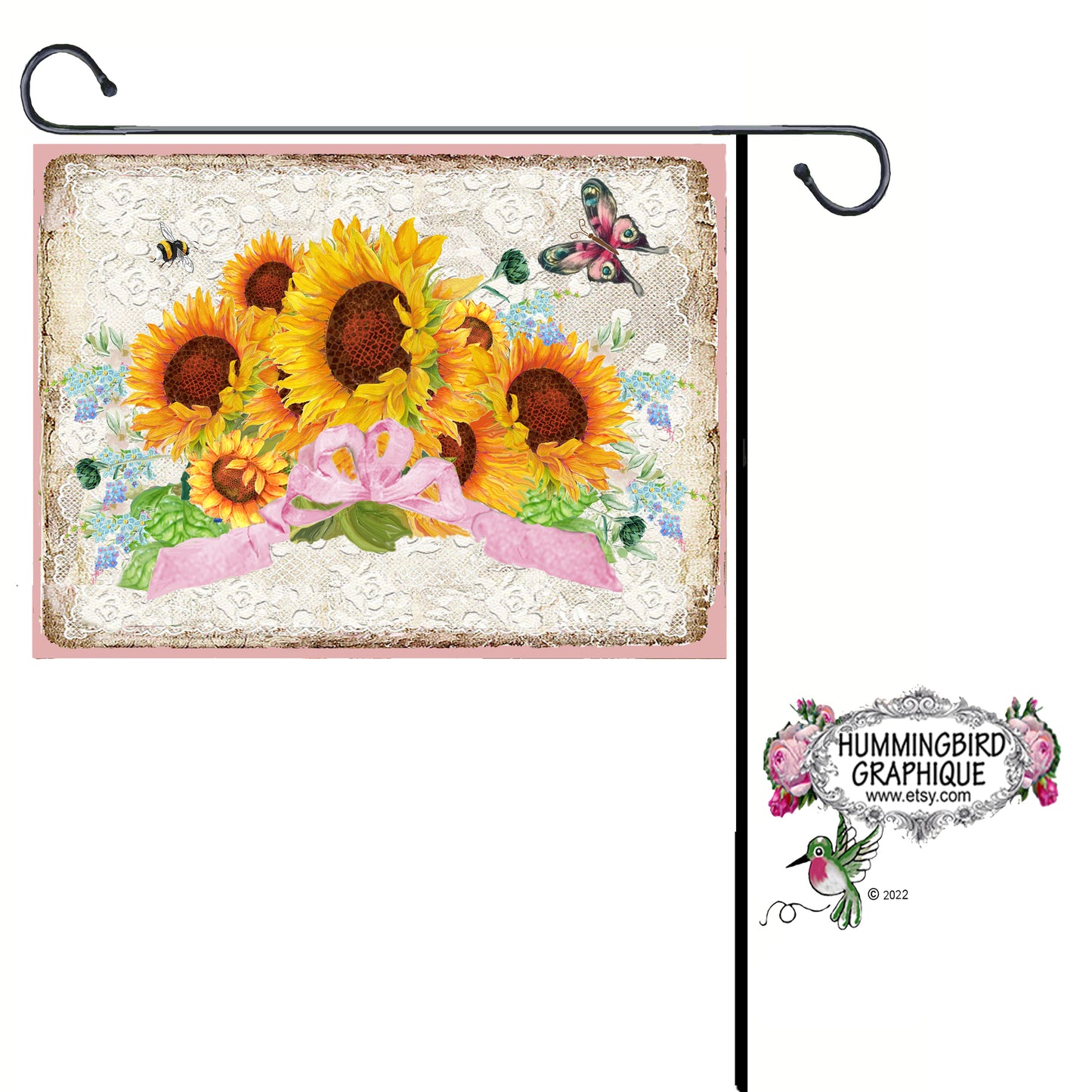 #1114 BEAUX TOURNESOLS D'AUTOMNE SUR DENTELLE - RÉCOLTE D'AUTOMNE