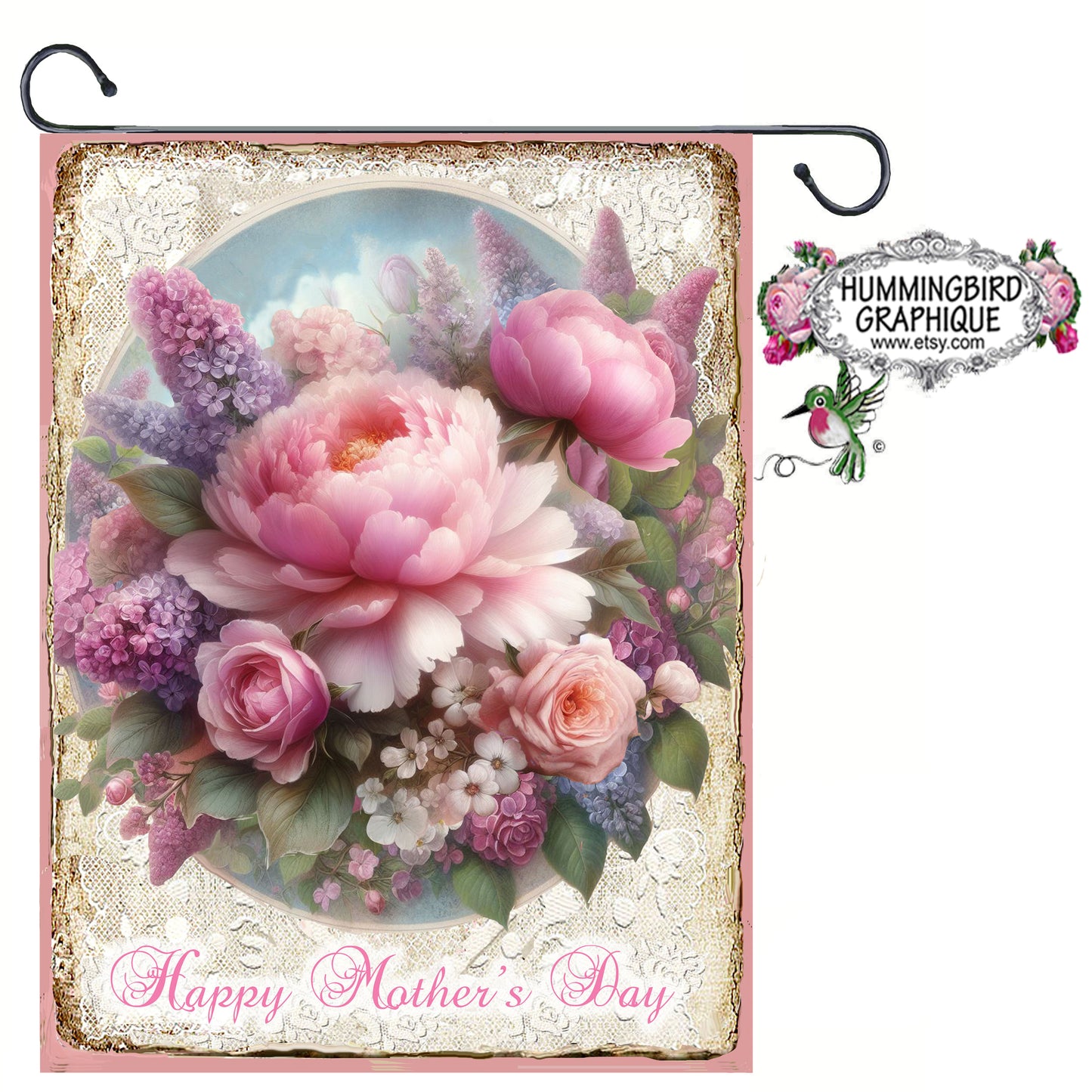 #1248 BEAUTIFUL PEONY LILAC BOUQUET - BEAUTIFUL SHABBY IMAGE