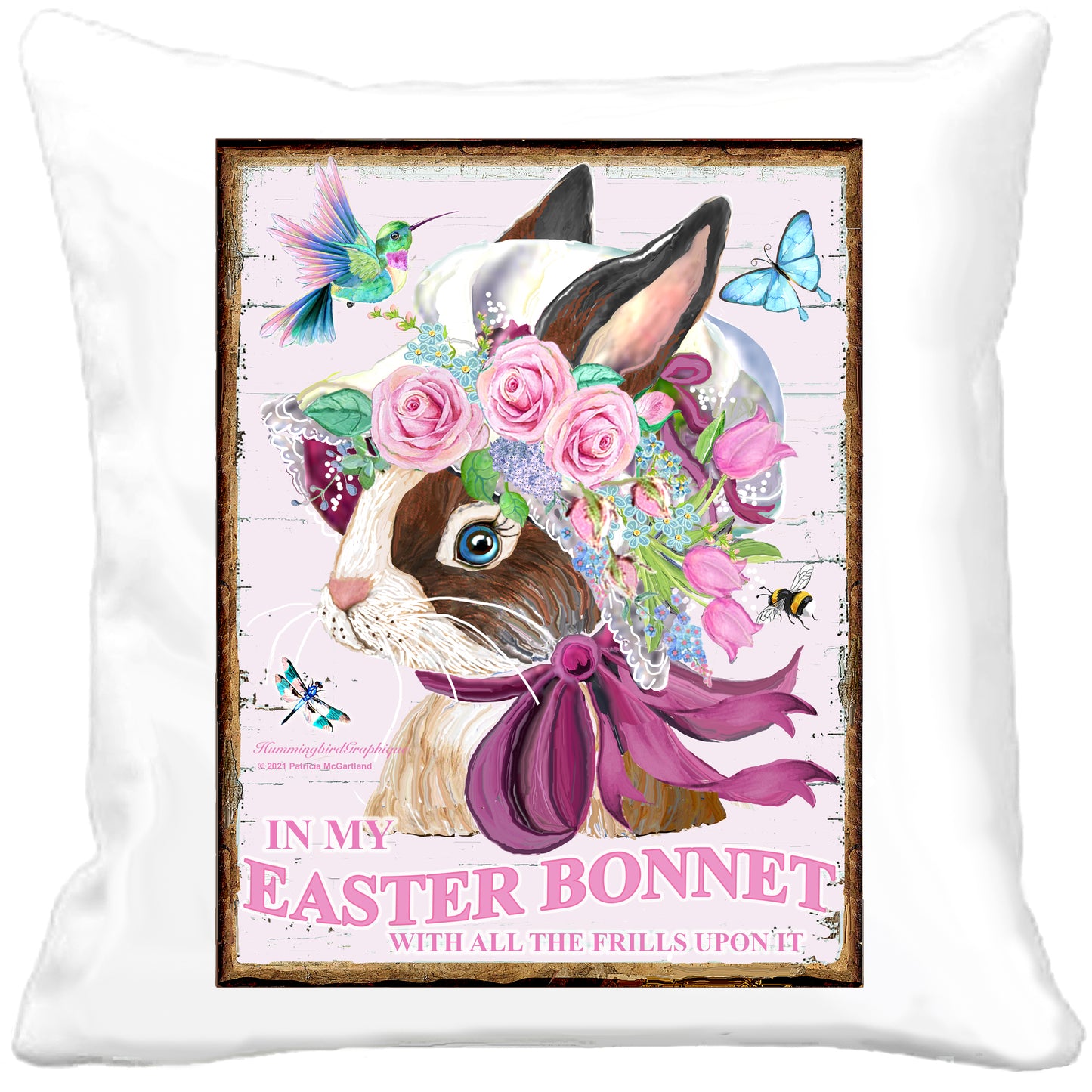 #1014 MME BUNNY DANS SON BONNET DE PÂQUES AVEC TOUS LES FRICTIONS DESSUS - LAPINS