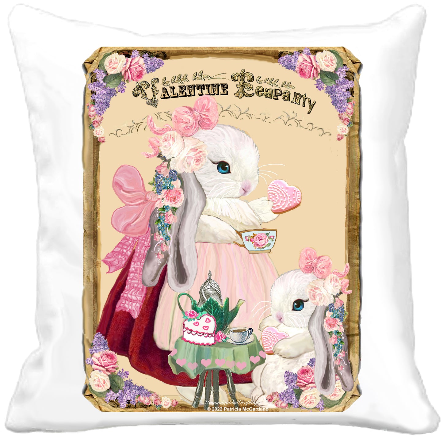 #1071 MAMAN LAPIN ET BÉBÉ THÉ DE LA SAINT-VALENTIN - LAPINS