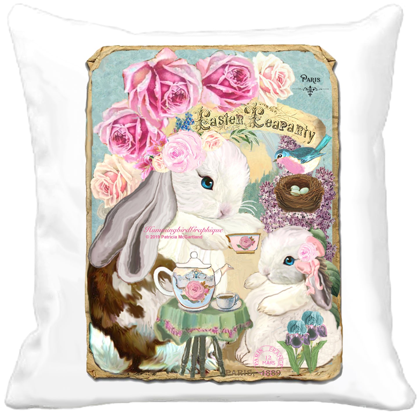 #452 MAMAN LAPIN ET BÉBÉ LAPIN THÉ DE PÂQUES - LAPINS