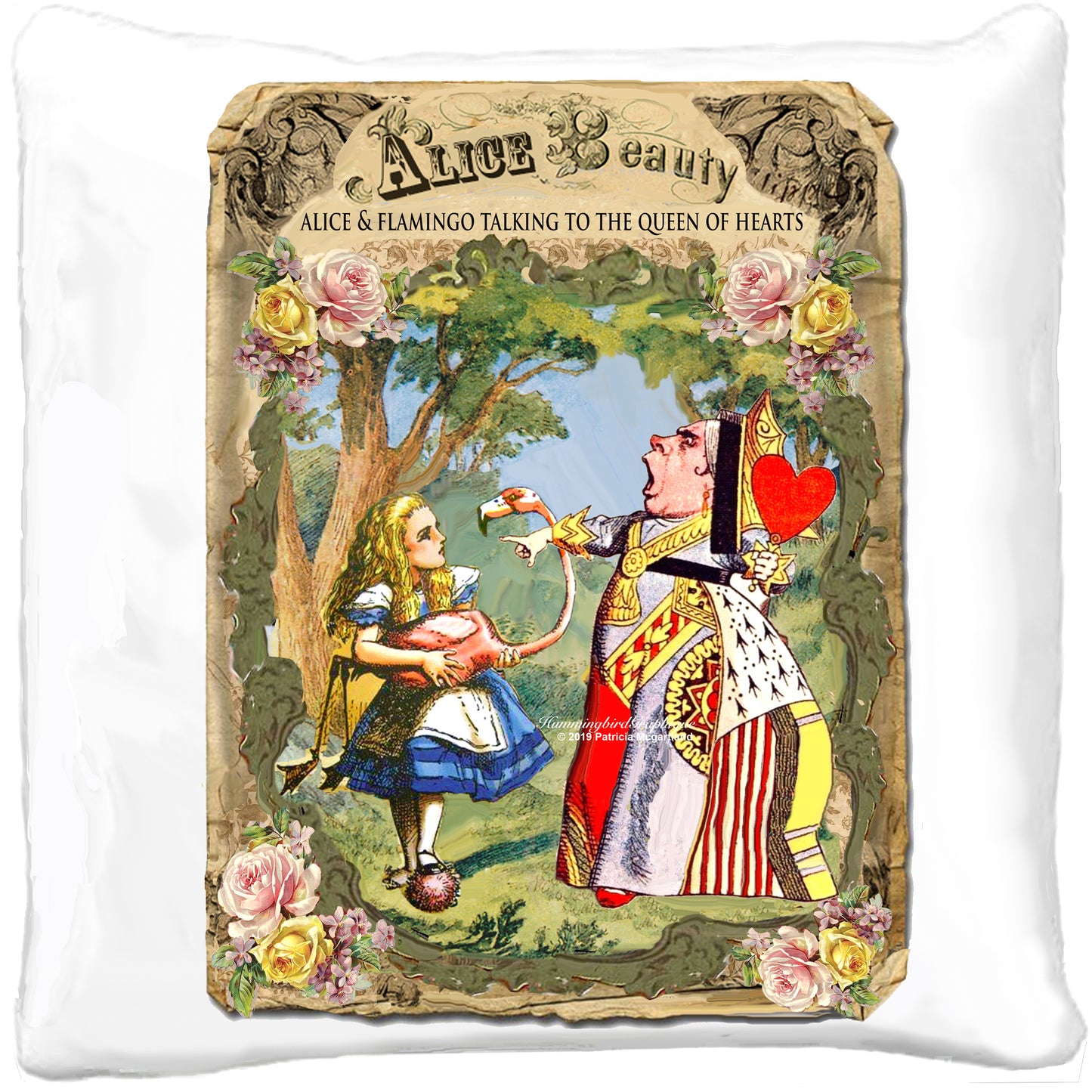 #508 ALICE ET LE FLAMANT PARLANT À LA REINE ROUGE - ALICE ET LE PAYS DES MERVEILLES