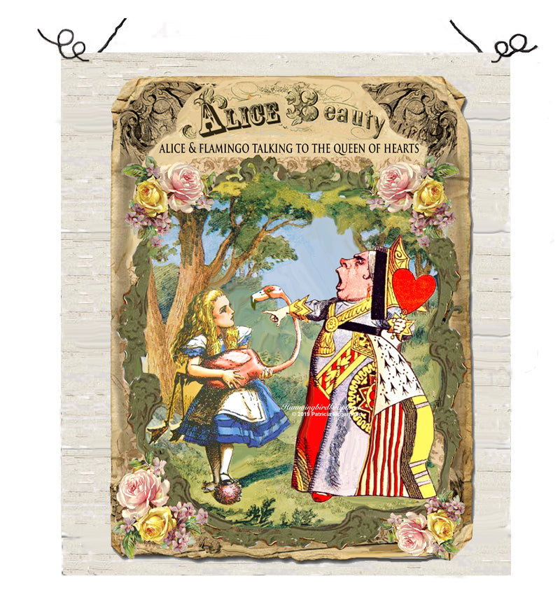 #508 ALICE ET LE FLAMANT PARLANT À LA REINE ROUGE - ALICE ET LE PAYS DES MERVEILLES
