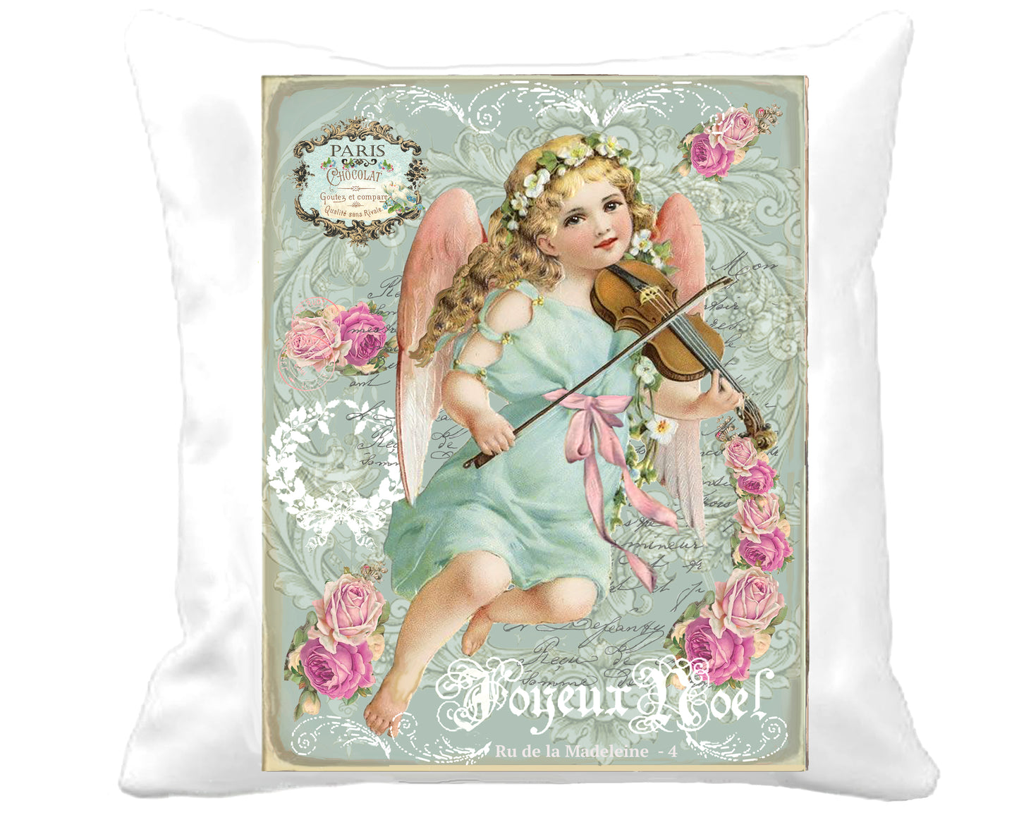 #105 BEAUTIFUL ANGEL WITH FIDDLE - CHRISTMAS