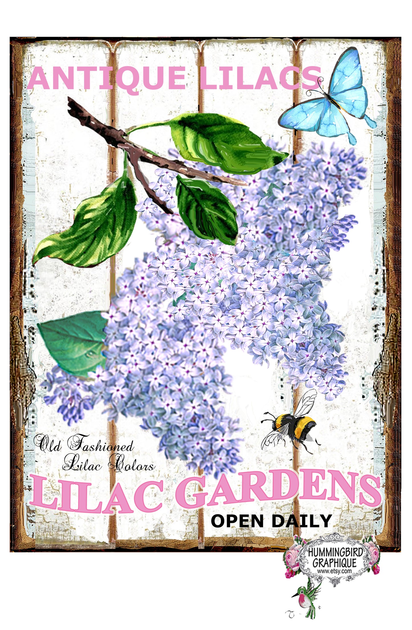 #1022 ANTIQUE LILAC GARDENS- COUNTRY IMAGE