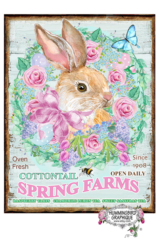 #1065 COTTONTAIL SPRING FARMS SIGN - BUNNIES