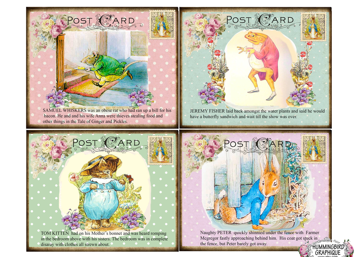 #1066C PRECIOUS BEATRIX POTTER POSTCARDS - BEATRIX POTTER