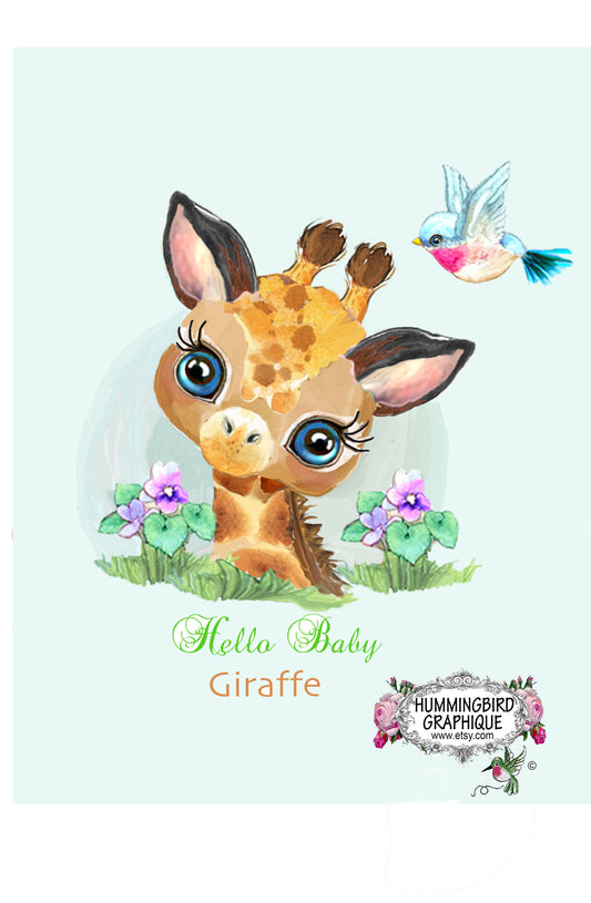 #1010 PRECIOUS BABY GIRAFFE GIFT TAGS - ANIMALS