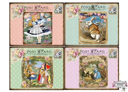 #1109 CHARMING ALICE IN WONDERLAND POSTCARDS - ALICE IN WONDERLAND