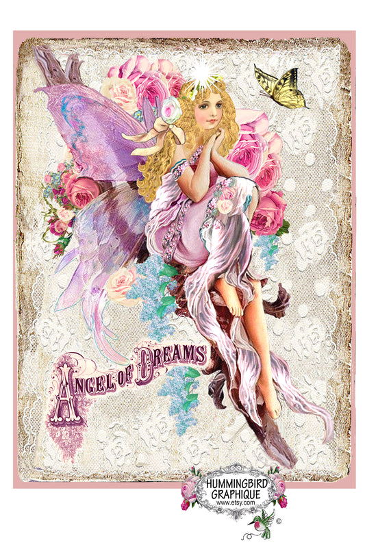 #1140 HERMOSO ANGEL DE MIS SUEÑOS - HERMOSA IMAGEN SHABBY