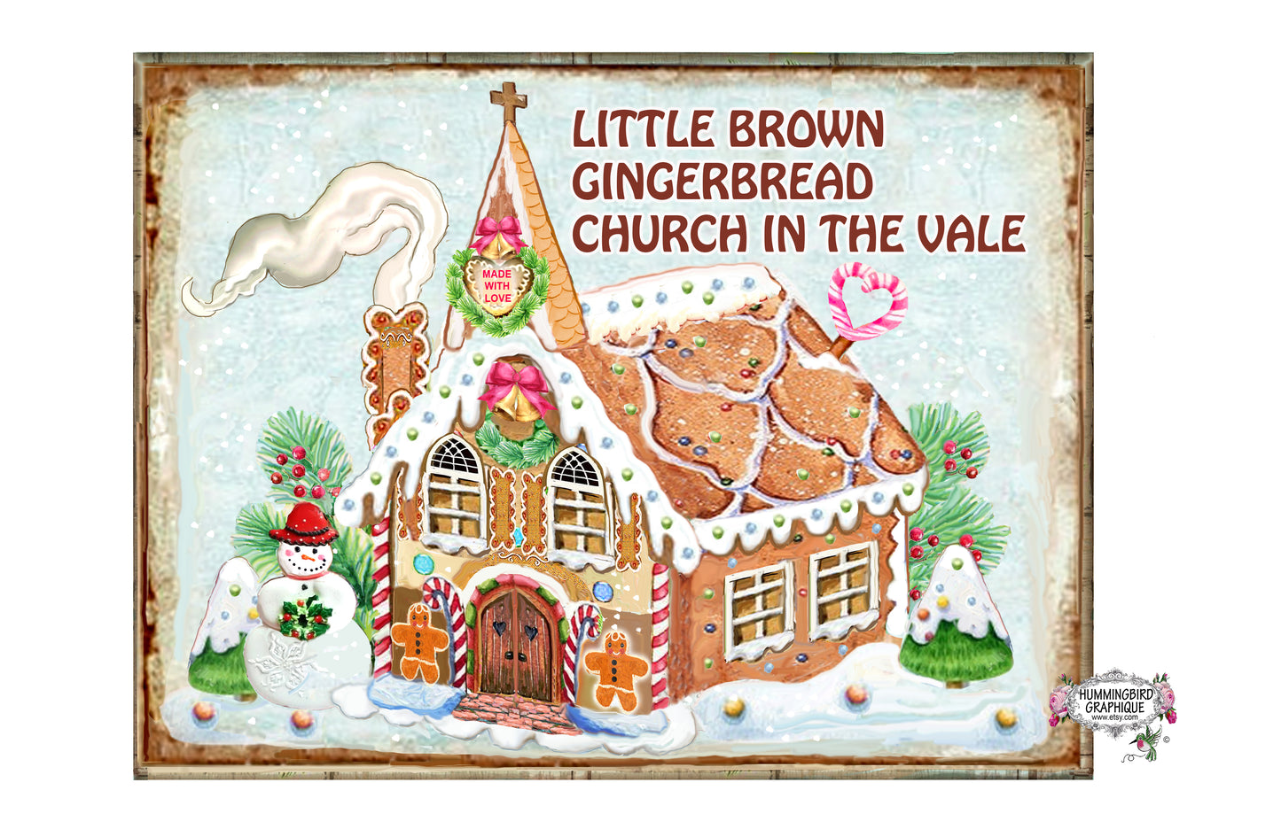 #1144 PRECIOUS LITTLE BROWN GINGERBREAD CHURCH IN THE VALE - CHRISTMAS