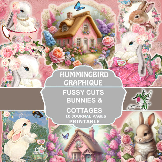 #1251 BUNNIES IN MY COTTAGE GARDEN - FUSSY CUTS