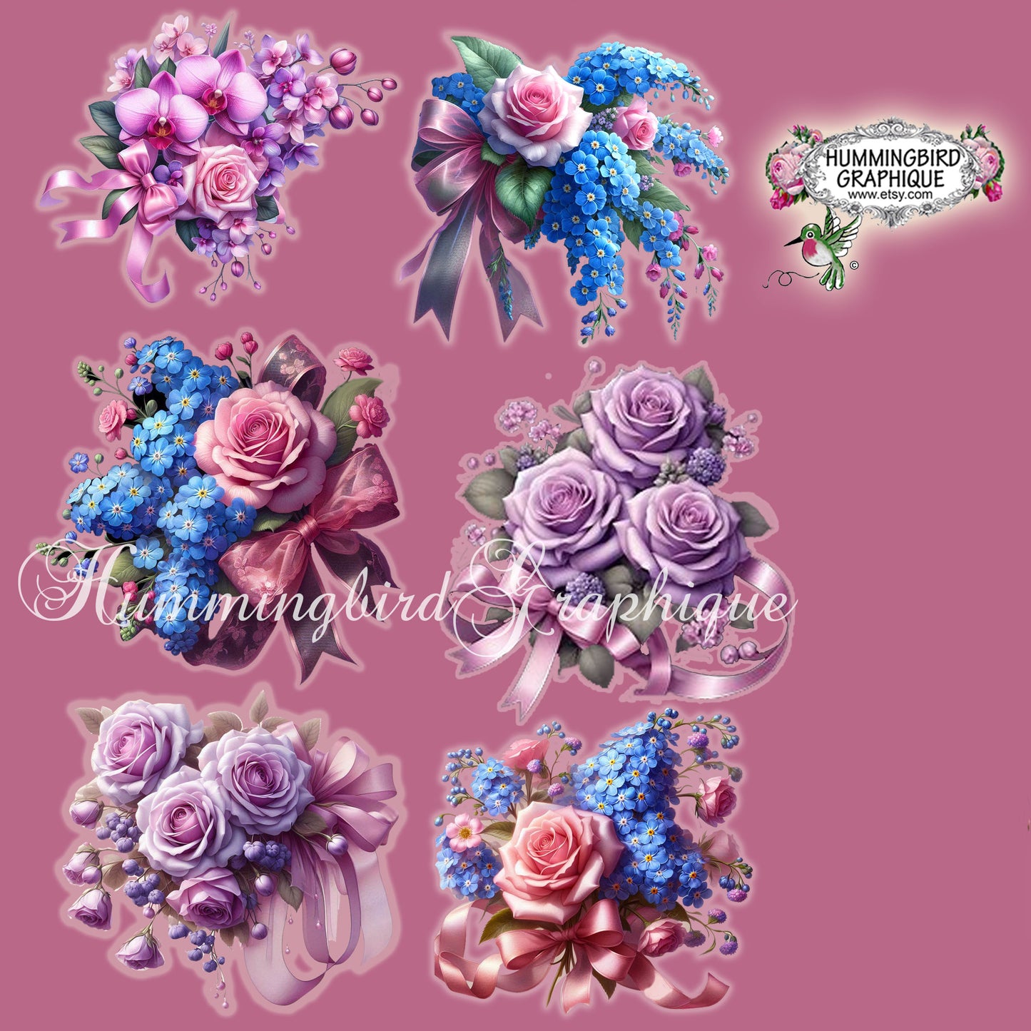 #1251F BEAUTIFUL FUSSY CUT FLOWER CLUSTERS - FUSSY CUTS