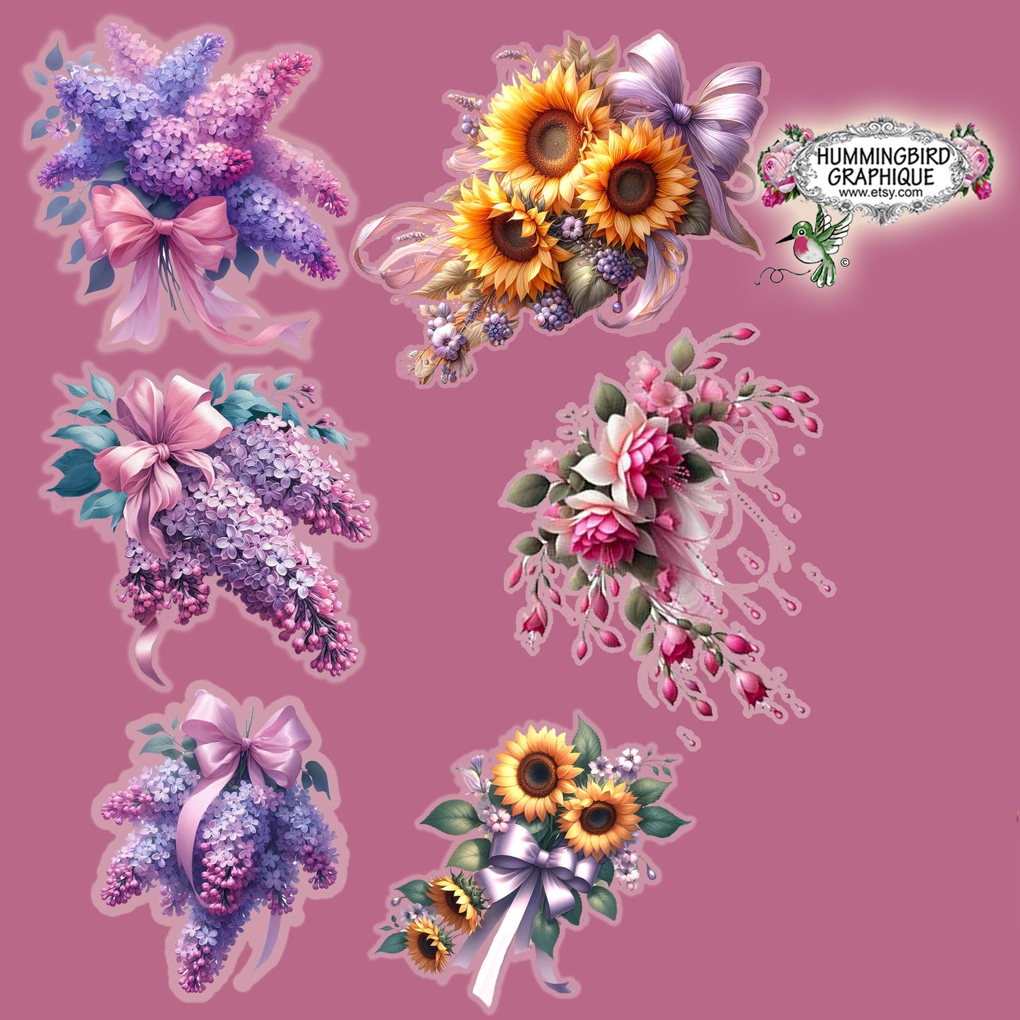 #1251F BEAUTIFUL FUSSY CUT FLOWER CLUSTERS - FUSSY CUTS
