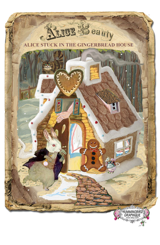 #154 ALICE STUCK IN THE HOUSE AND WHITE RABBIT- ALICE AND WONDERLAND