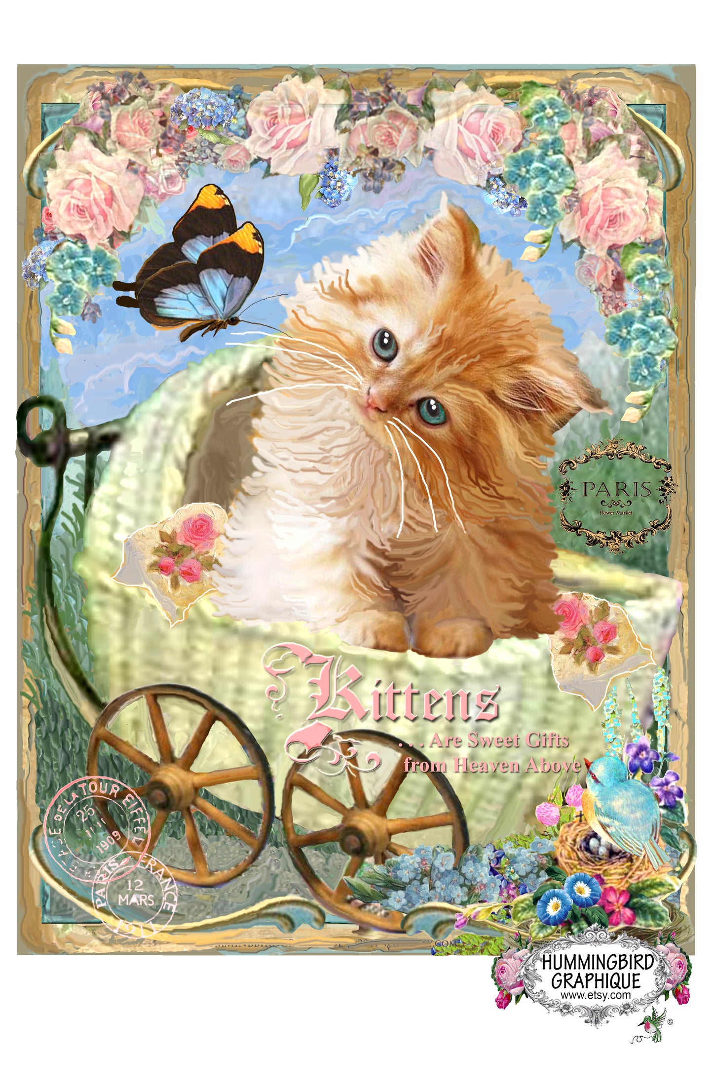 #173 KITTENS ARE SWEET GIFTS FROM HEAVEN ABOVE - ANIMALS